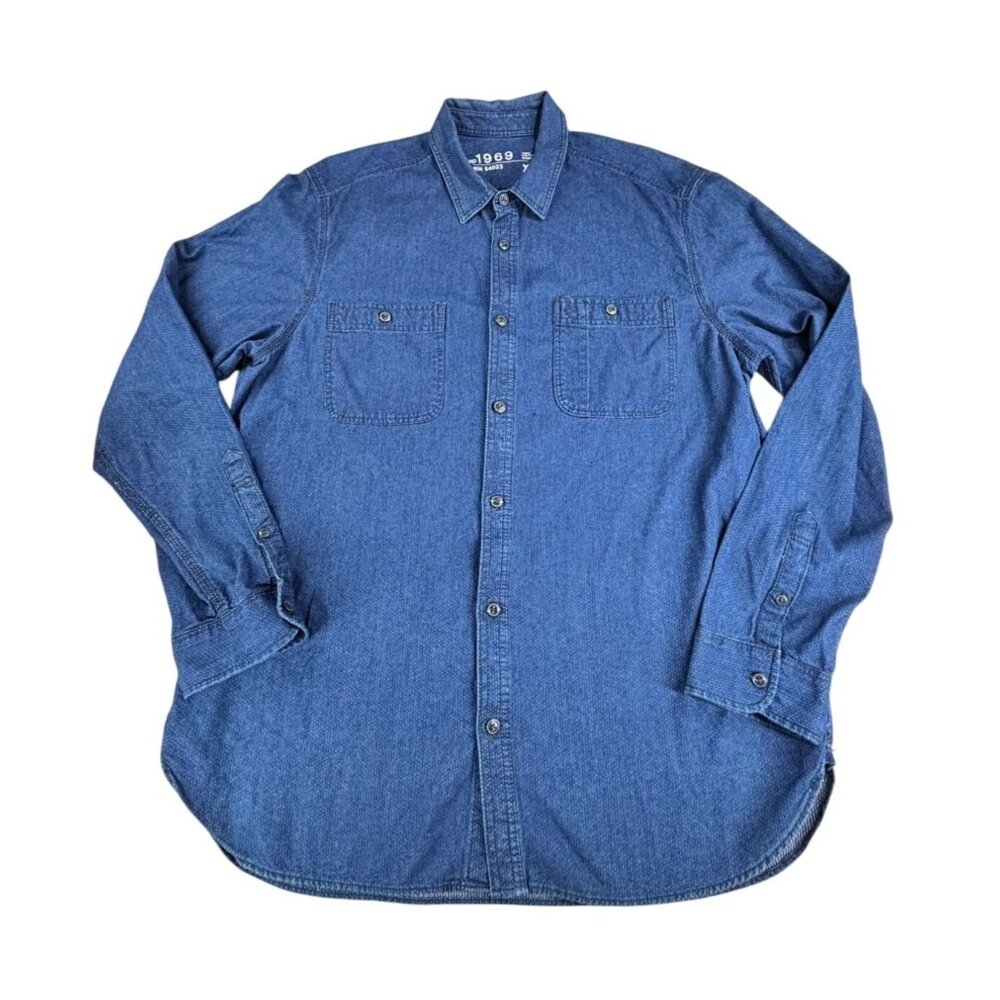 Gap 1969 Chambray Button-Up Shirt Mens XL Denim
